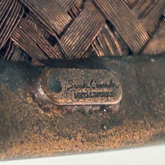 Sarah Cavender Metalworks Woven Copper-tone Cuff Bracelet Wide Design Handmade - Picture 5 of 11
